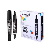 Маркер перманентный двухсторонний 2мм и 6мм, чёрный