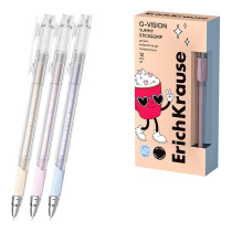 Ручка гелевая EK G-Vision Stick&Grip Yummy черная, 0,5мм, резин. грип