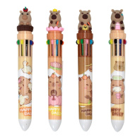 Ручка шар. многоцв. 6-ти цветная "Капибара"