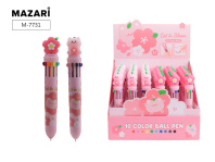 Ручка шар. многоцв.10-х цветная, "Cat in bloom" 0,7мм