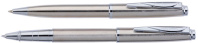 Набор: ручка шариковая+роллер Pier Cardin, корпус-латунь, стальное покрытием. Отделка-сталь, хром