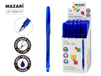 Ручка шар. MAZARI "Loan" синяя, масл.осн., игольч.након., 0,7мм, смен.стерж. 140мм*