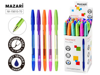 Ручка шар. MAZARI "Radiance" синяя, 0,7мм, резин.грип, смен.стерж. 136,5мм