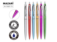 Ручка шар. MAZARI автомат "Erstan" синяя, 0,7мм, смен.стерж. 107мм