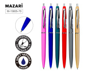 Ручка шар. MAZARI автомат "Tual" синяя, 0,7мм, софт-тач, смен.стерж. 107мм