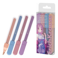 Набор текстовыделителей  EK Visioline V-18 Manga, 0,5-4,5мм, (фиолет., розов., бежев., голуб.)