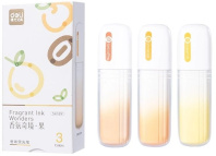 Набор текстовыделителей "Deli" 3 цв. и запаха, ароматизир., кофе, апельсин, грейпфрут