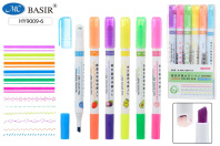 Набор текстовыделителей Basir "Фигурные" 6 цв., двусторон.