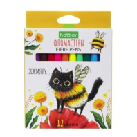 Фломастеры 12цв "Hatber. ЖЖ-Мяу" вентилир.колпачок Фломастеры 12цв "Hatber. ЖЖ-Мяу" вентилир.колпачок