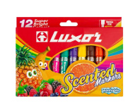 Фломастеры 12цв "Luxor Scented Markers" С ЗАПАХОМ ФРУКТОВ Фломастеры 12цв "Luxor Scented Markers" С ЗАПАХОМ ФРУКТОВ