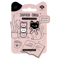 Набор значков-пинов 2шт. "Розовые лапки" 35*14см, 30*21см