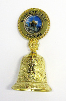 Колокольчик с рельефной вставкой "Царское село", 9,5см, золото