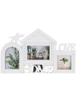 Фоторамка на 3 фото 10*15, 10*10см  "Тропический уют" белая