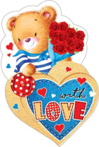 Открытка 10*7см  "With love"