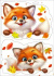 Наклейки оформительские 33*23см "Лисята"