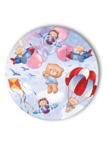 Тарелка бум. 18 см,  6 шт "Мишки в полете"