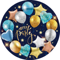 Тарелка бум. 18 см, 10шт "Супер пати"