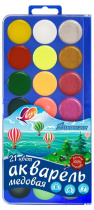 Акварельные краски 21цв. Фантазия, пласт.уп, без кисти