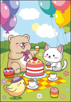 Картина по номерам на картоне 20*30см "Праздничный пикник"