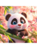 Картина по номерам на холсте 20*20см "Милая панда на ветке"