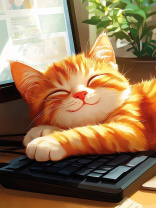 Картина по номерам на холсте 30*40см "Спящий милый котик"