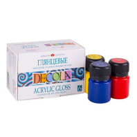 Набор акрил. красок   6 цв 20мл "Decola" глянец, банка