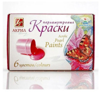 Набор акрил. красок   6 цв, 110мл перламутровый