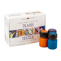 Набор акрил. красок по ткани 12цв 20мл "Decola" банка