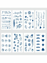 Татуировка-наклейка 11*18см "Синий микс" микс