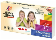Пластилин 15цв 300гр. Школа творчества, со стеком, матовый эффект