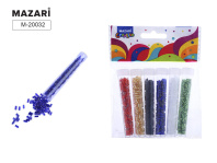 Бисер для декорат.работ, в пласт.тубах, ассорти  6 цветов, 3мм*7гр.