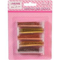 Блёстки декоративные в тубах 5цв*4,5г, ОТТЕНКИ ЗОЛОТОГО, набор