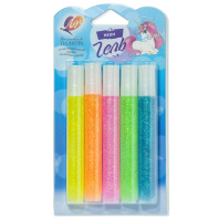 Гель цветной с блестками 5цв*10мл., Неоновый (алый, зеленый, желтый, розовый, голубой) Гель цветной с блестками 5цв*10мл., Неоновый (алый, зеленый, желтый, розовый, голубой)