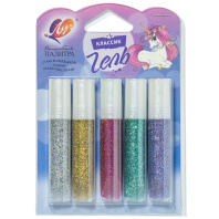 Гель цветной с блестками 5цв*5мл., Блеск (синий, красный, зеленый, серебро, золото) Гель цветной с блестками 5цв*5мл., Блеск (синий, красный, зеленый, серебро, золото)