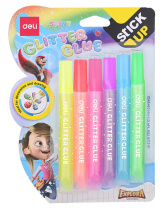 Гель цветной с блестками 6цв*12мл., неон Гель цветной с блестками 6цв*12мл., неон