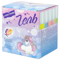 Гель цветной с блестками  Серебро, 5мл