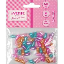 Бусины пласт. "deVENTE. Жемжужная капля"  ассорти 6*10мм 60 шт.