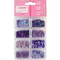 Пайетки  декоративные "Round. Violet." 19 г, размер 6x6 мм, круглые, граненые, ассорти