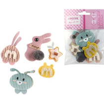 Декоративные украшения "deVENTE. Bunny" тканевые, от 36x33 мм до 76x45 мм, 5 шт. ассорти