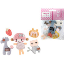 Декоративные украшения "deVENTE. Friends" тканевые, от 22x30 мм до 80x78 мм, 5 шт. ассорти