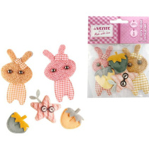 Декоративные украшения "deVENTE. Twins" тканевые, от 34x35 мм до 46x75 мм, 5 шт. ассорти