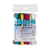 Набор ниток мулине "Gamma" 100% хлопок, 8м , "Вышивальщица-15" 15шт