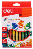 Пастель масляная Deli Color Emotion 18цв, картон.кор./европод.
