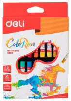 Пастель масляная Deli ColoRun 18цв, картон.кор./европод.