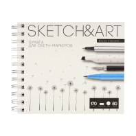 Скетчбук А5  80л., гребень, 170гр/м2 "Sketch and Art" тв.обл.