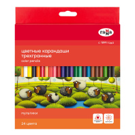 Карандаши цвет. 24цв  Гамма "Мультики", трехгранные