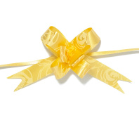 Бант подарочный затягивающийся 4см*10мм, 20см, рисунок ассорти, ЖЁЛТЫЙ 10шт/уп Бант подарочный затягивающийся 4см*10мм, 20см, рисунок ассорти, ЖЁЛТЫЙ 10шт/уп