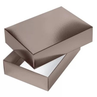 Коробка подарочная самосборная "METALLIC Коричневая" 18*18*6,5см, европодвес