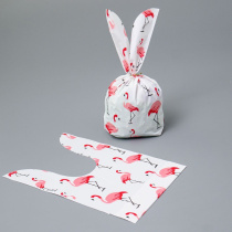 Мешок подар. ПВХ  с ушами 13*22см "Фламинго" 50шт/уп