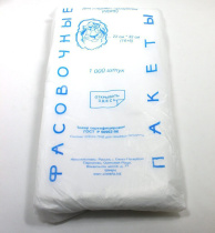 Пакет фасовочный в пластах 1000шт, ПНД 16см/6см/32см/8мк